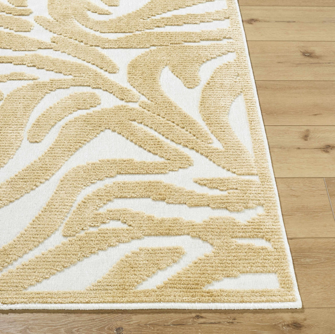 Keto Contemporary Beige And White Washable Area Rug - The Rug Decor