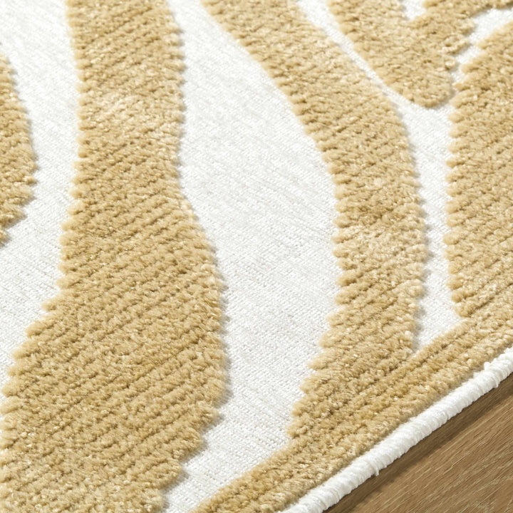 Keto Contemporary Beige And White Washable Area Rug - The Rug Decor