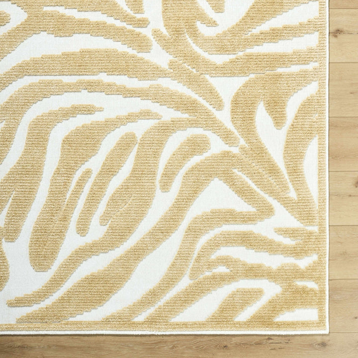 Keto Contemporary Beige And White Washable Area Rug - The Rug Decor