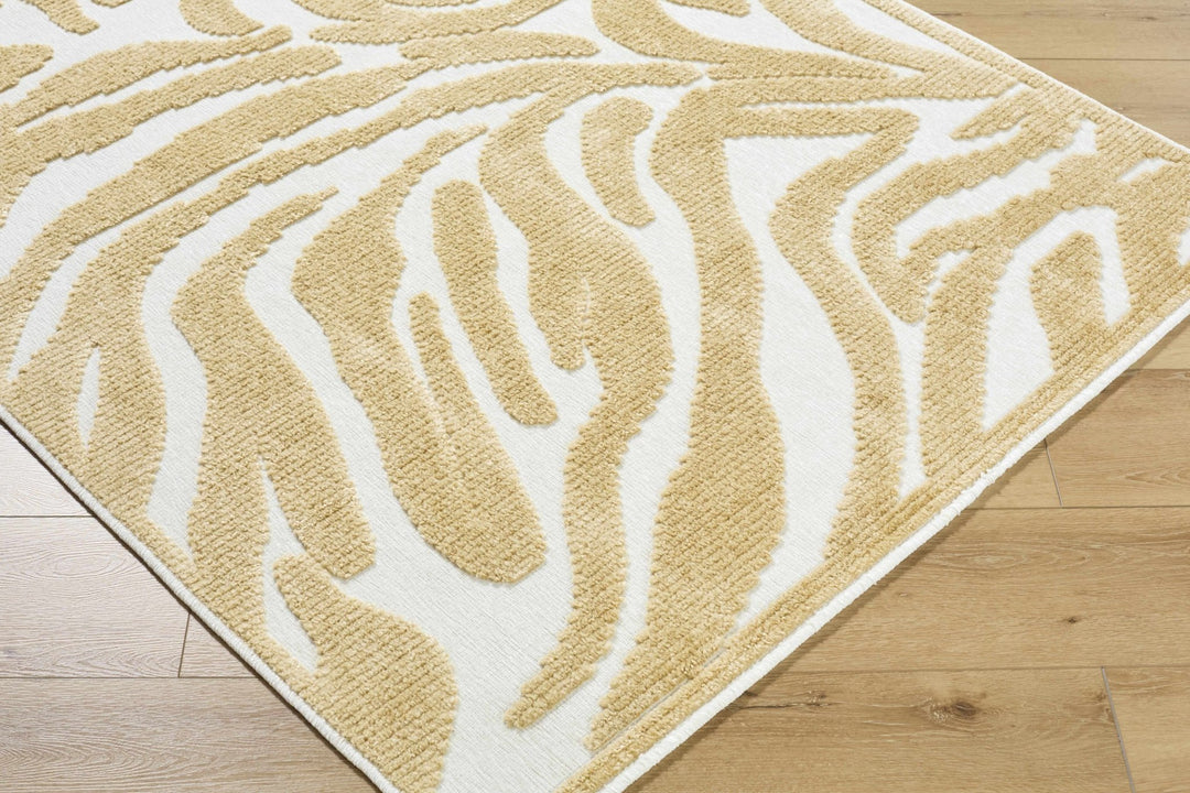 Keto Contemporary Beige And White Washable Area Rug - The Rug Decor