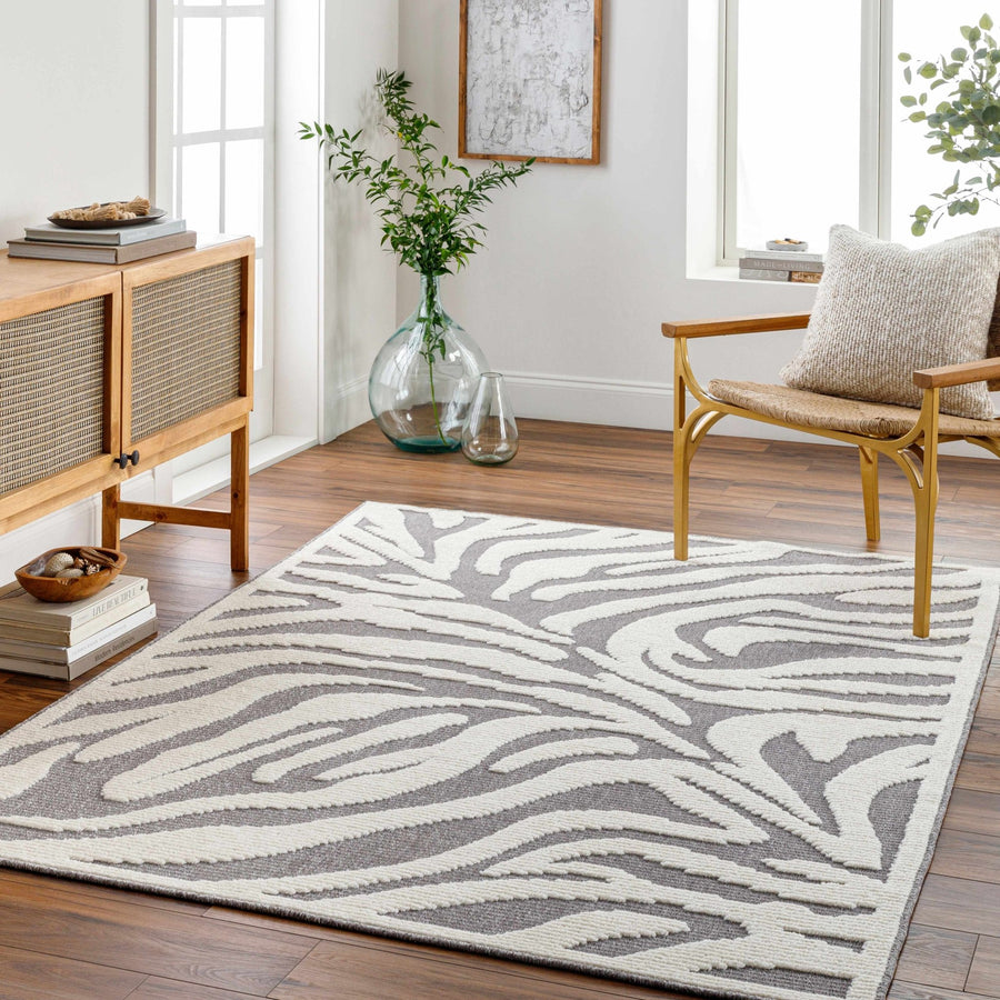 Keto Modern Gray And Ivory Zebra Rug - The Rug Decor