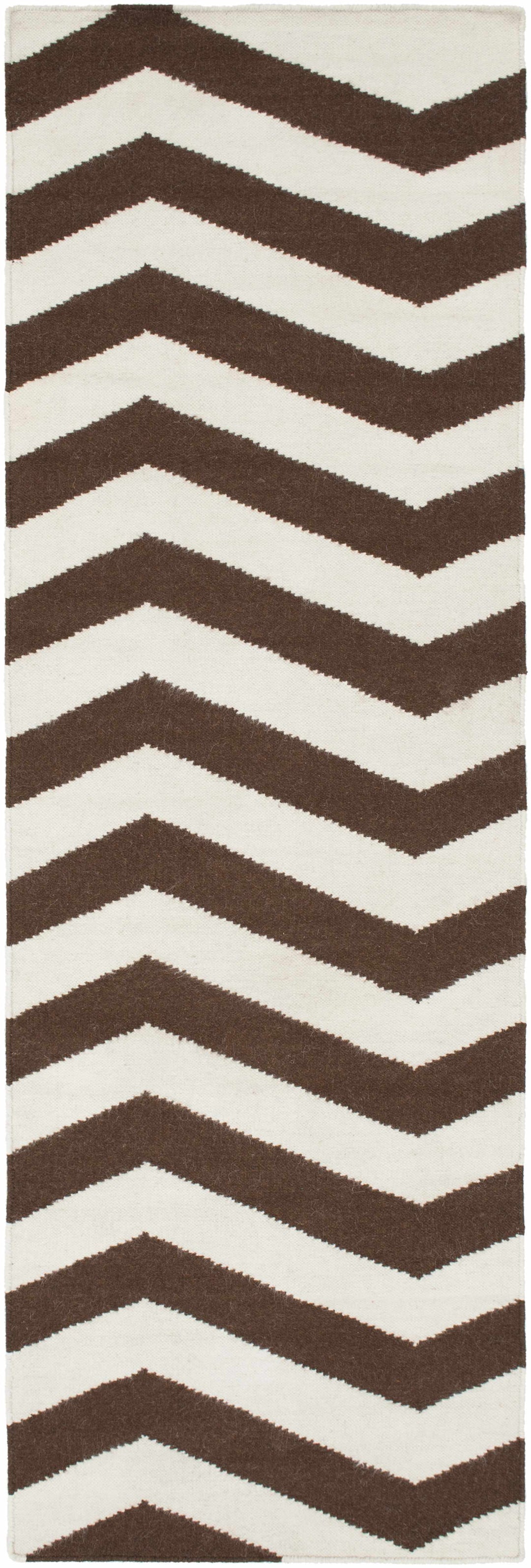 Kevil Contemporary Style Brown And Ivory Hand Woven Wool Area Rug