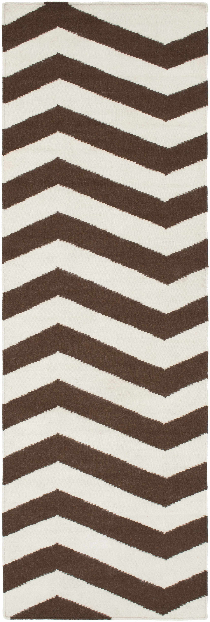 Kevil Contemporary Style Brown And Ivory Hand Woven Wool Area Rug