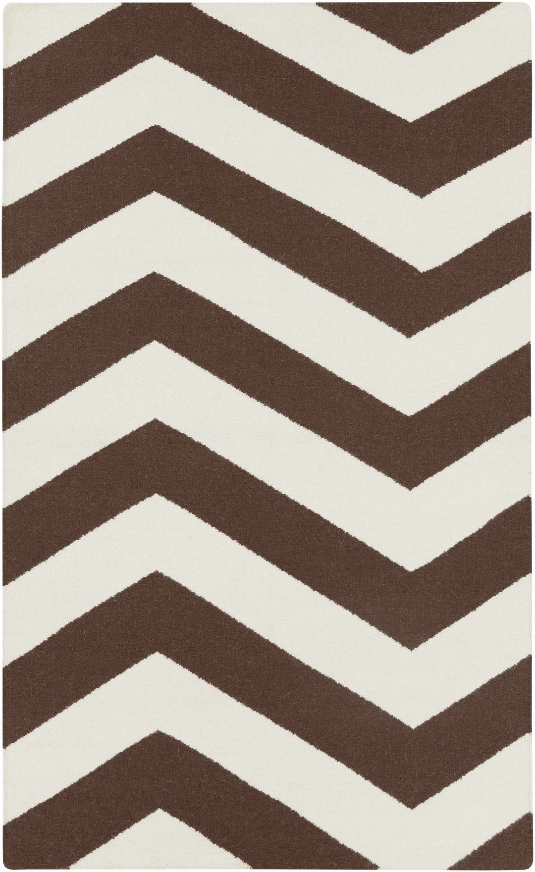 Kevil Contemporary Style Brown And Ivory Hand Woven Wool Area Rug