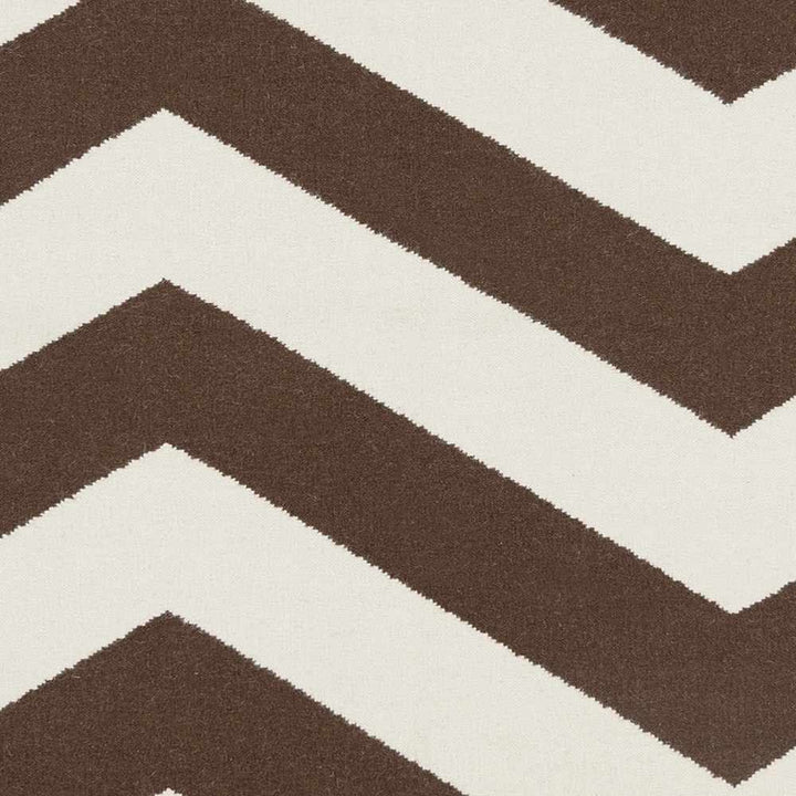 Kevil Contemporary Style Brown And Ivory Hand Woven Wool Area Rug
