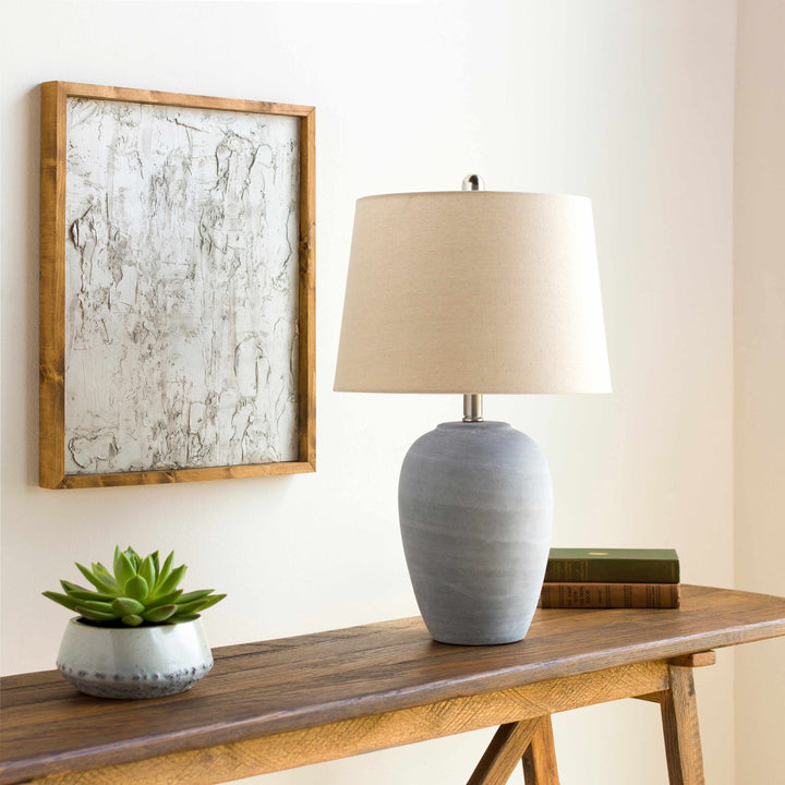 Khoi Gray Ceramic Table Lamp | Contemporary Accent Lighting