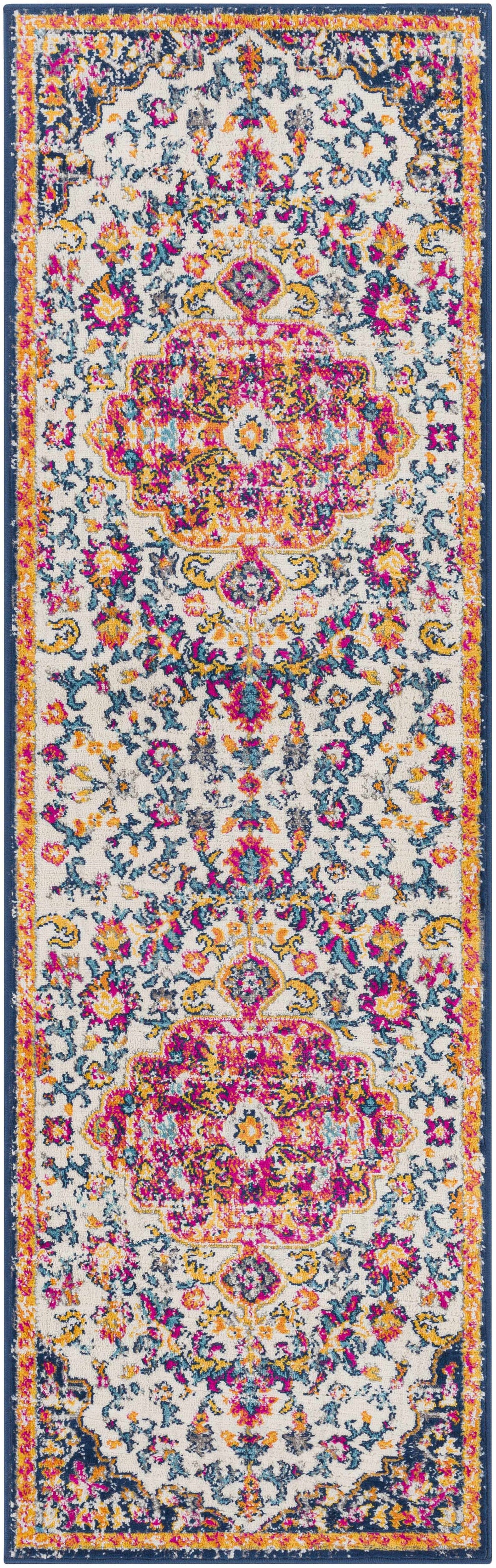 Kialla Pink And Blue Traditional Style Area Rug