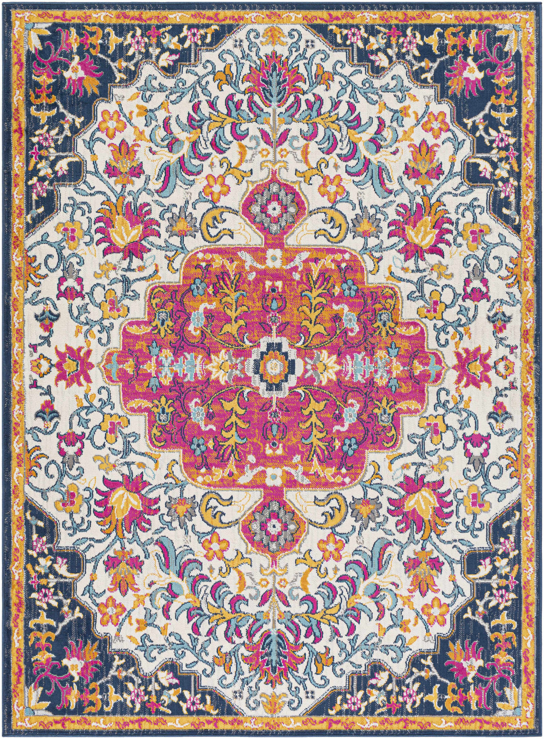 Kialla Pink And Blue Traditional Style Area Rug