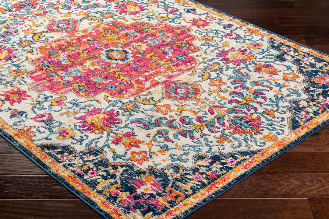 Kialla Pink And Blue Traditional Style Area Rug
