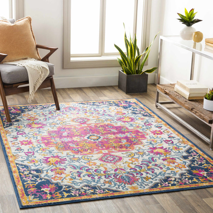 Kialla Pink And Blue Traditional Style Area Rug