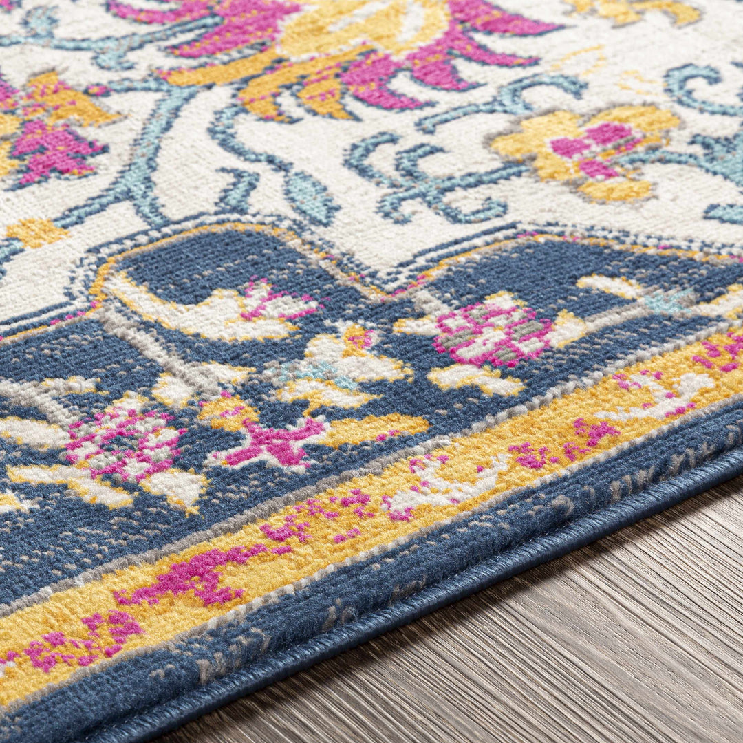 Kialla Pink And Blue Traditional Style Area Rug