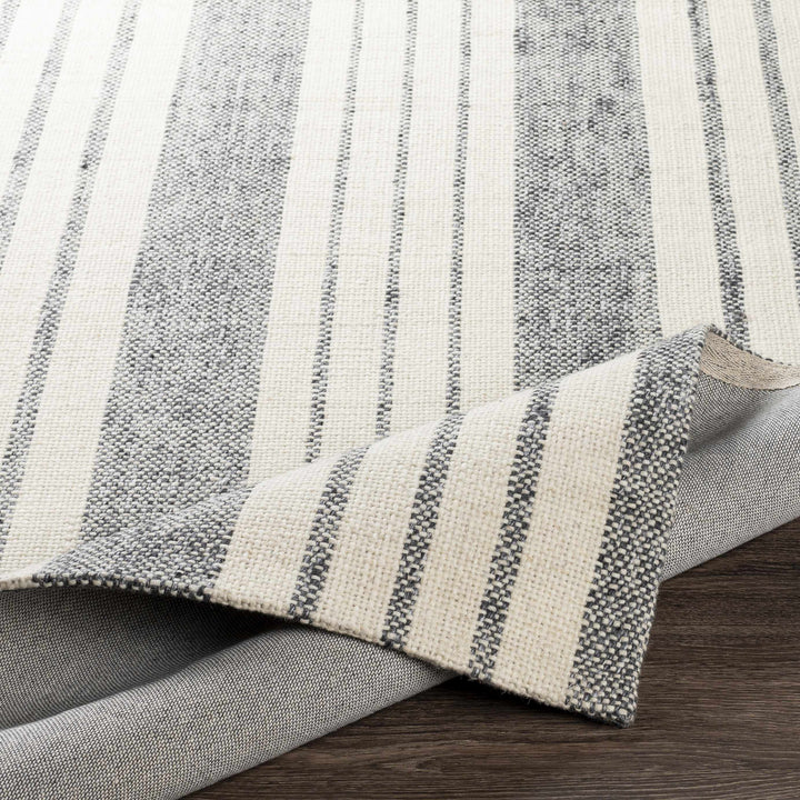 Kilmore Ivory And Gray Modern Stripe Design Hand Woven Area Rug