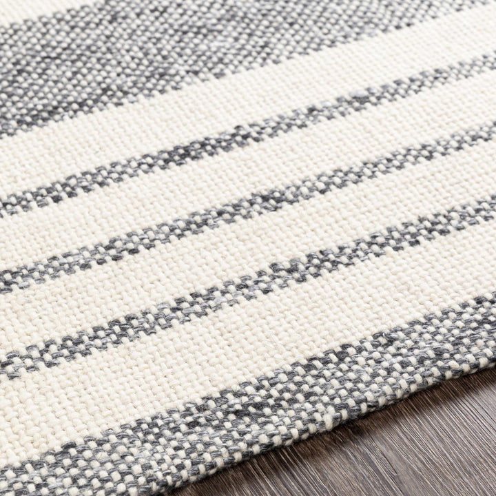 Kilmore Ivory And Gray Modern Stripe Design Hand Woven Area Rug - The Rug Decor