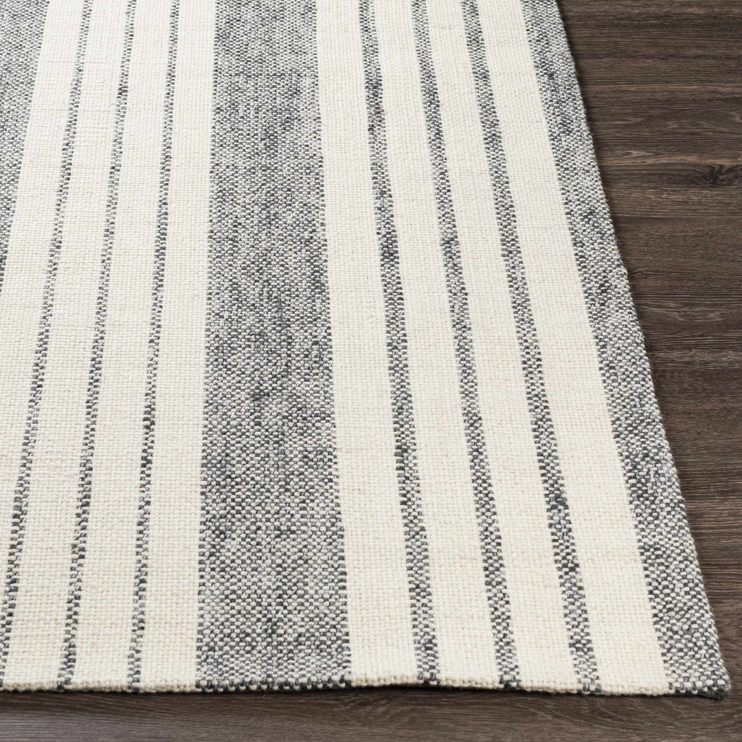Kilmore Ivory And Gray Modern Stripe Design Hand Woven Area Rug - The Rug Decor