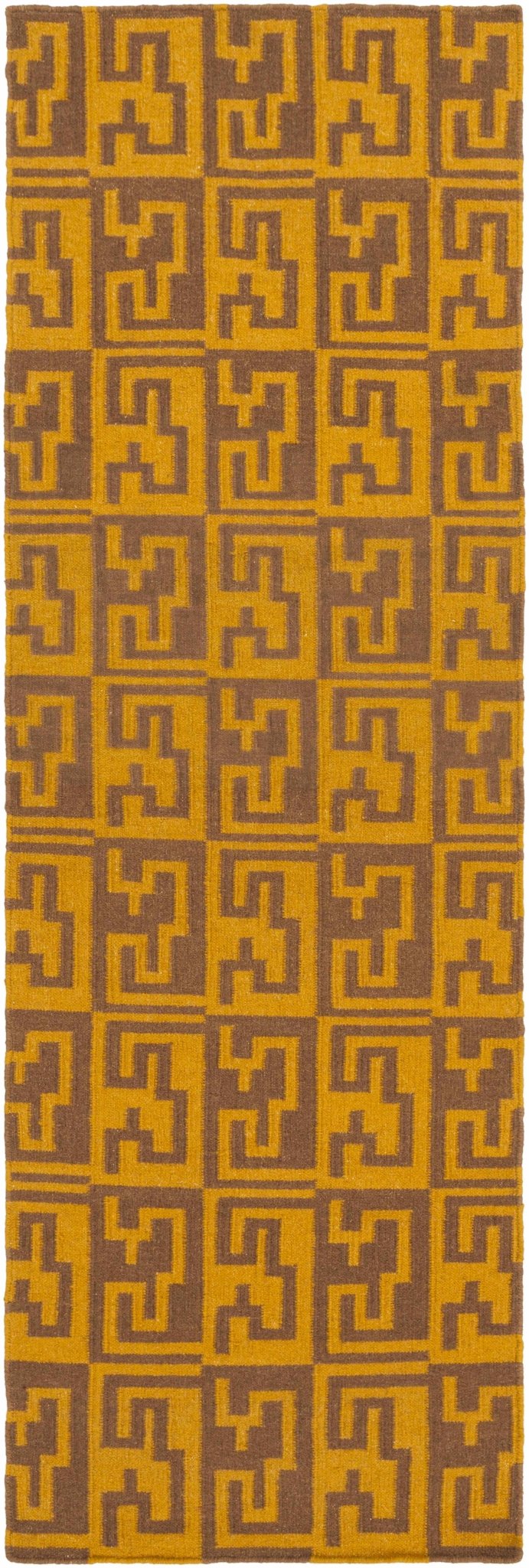 Kimberton Mustard And Brown Modern Geometrical Hand Woven Area Rug - The Rug Decor