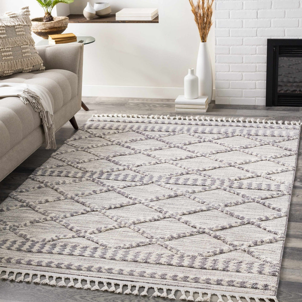 Kincheloe Modern Style Ivory And Gray Area Rug - The Rug Decor