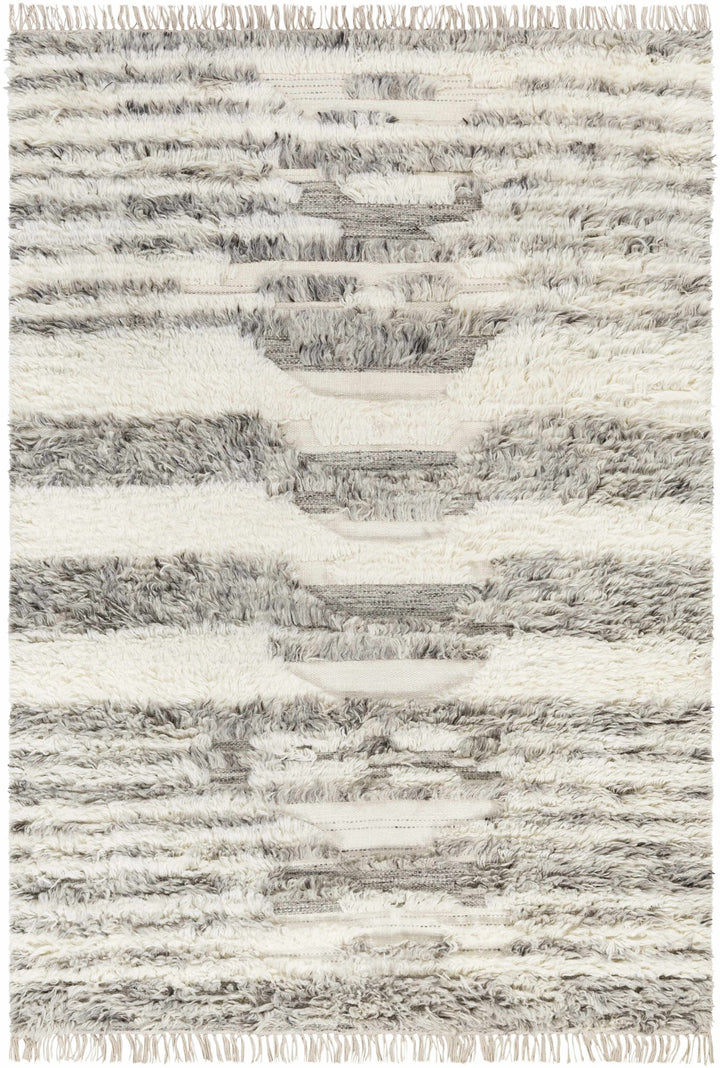 Kingsthorpe Modern Style Ivory And Gray Hand Woven Area Rug - The Rug Decor