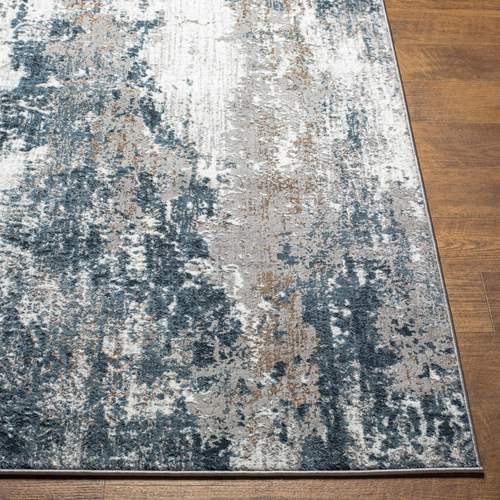 Kipkelion Modern Abstract Design Blue And Gray Area Rug - The Rug Decor