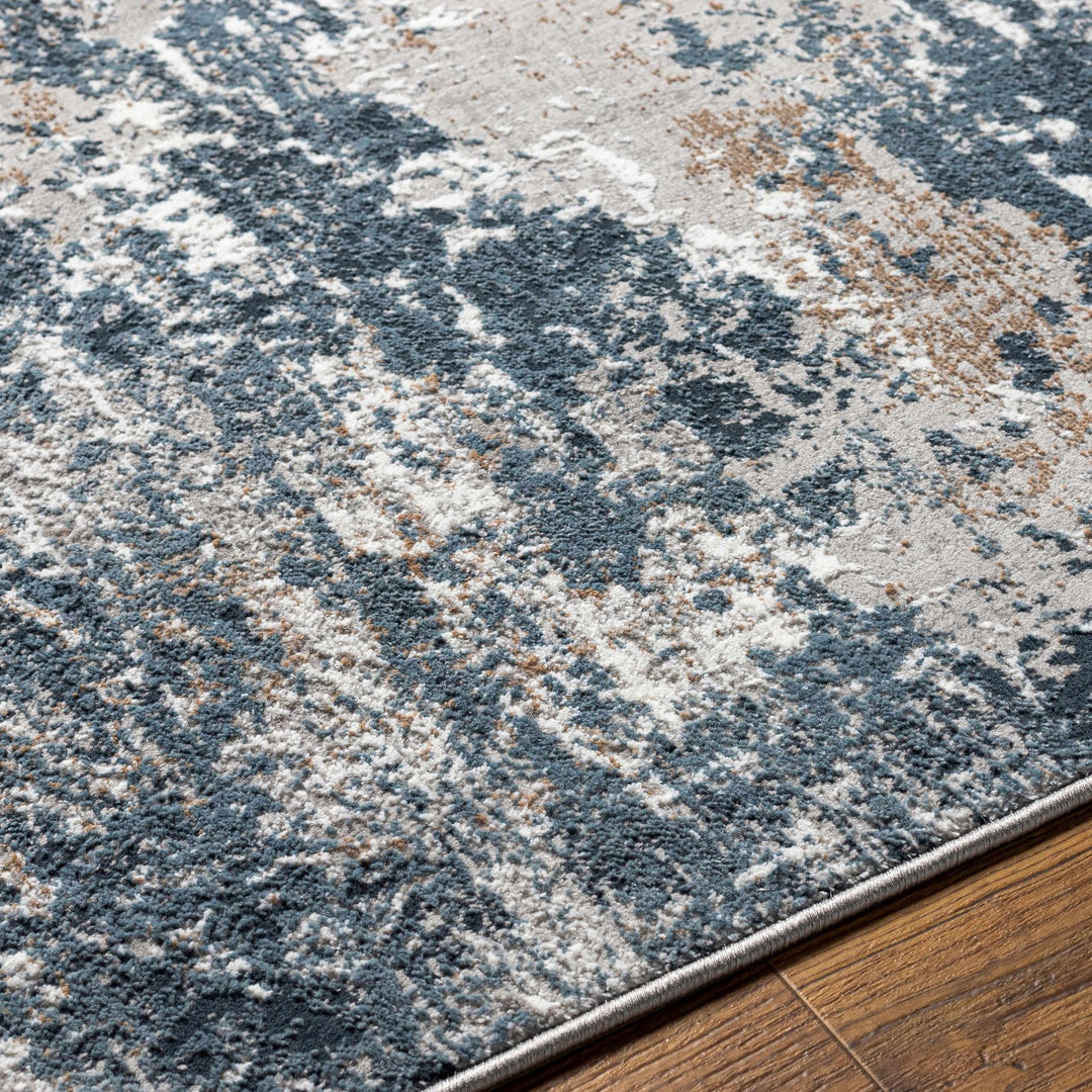 Kipkelion Modern Abstract Design Blue And Gray Area Rug - The Rug Decor
