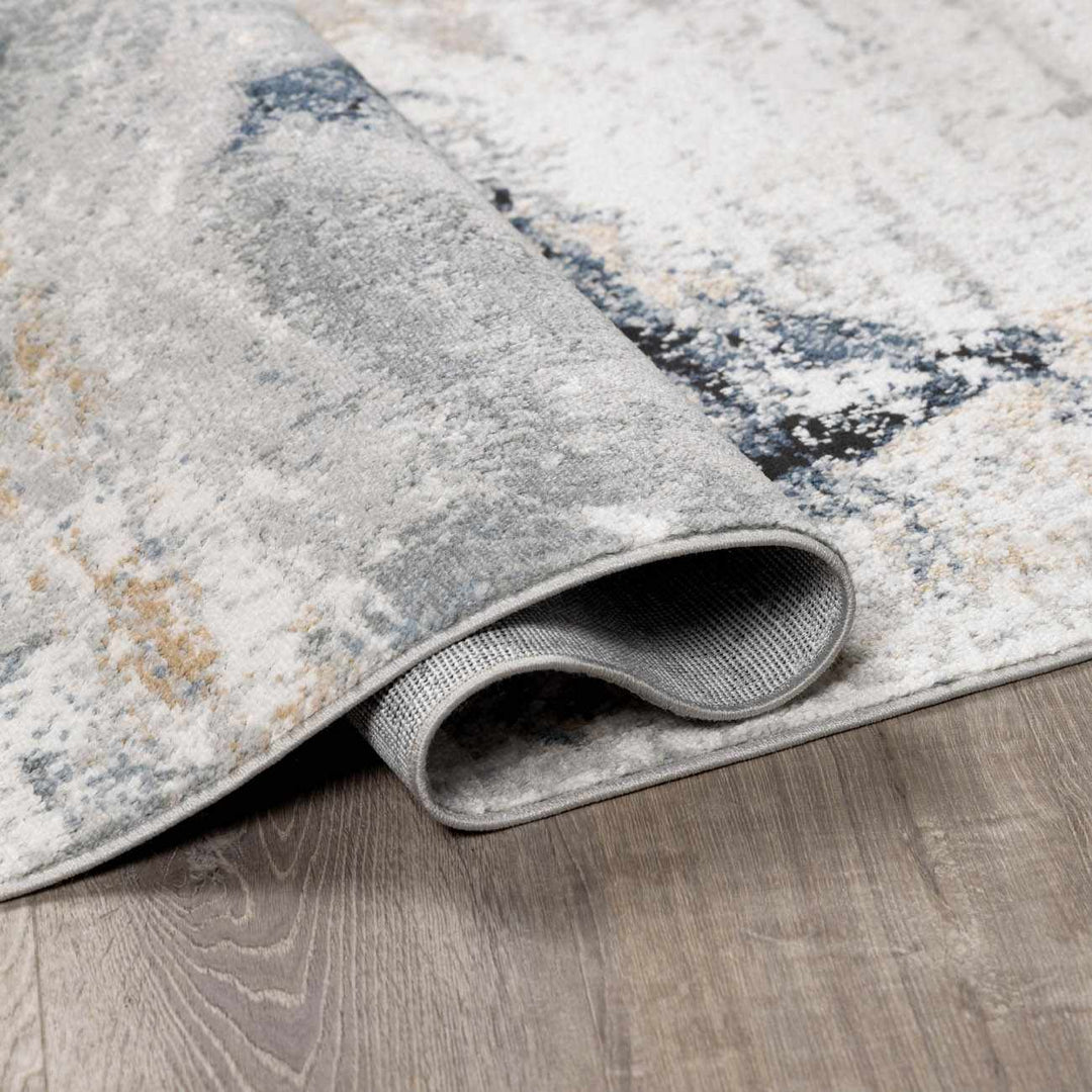 Kirkland Contemporary Style Dark Blue Marble Rug - The Rug Decor