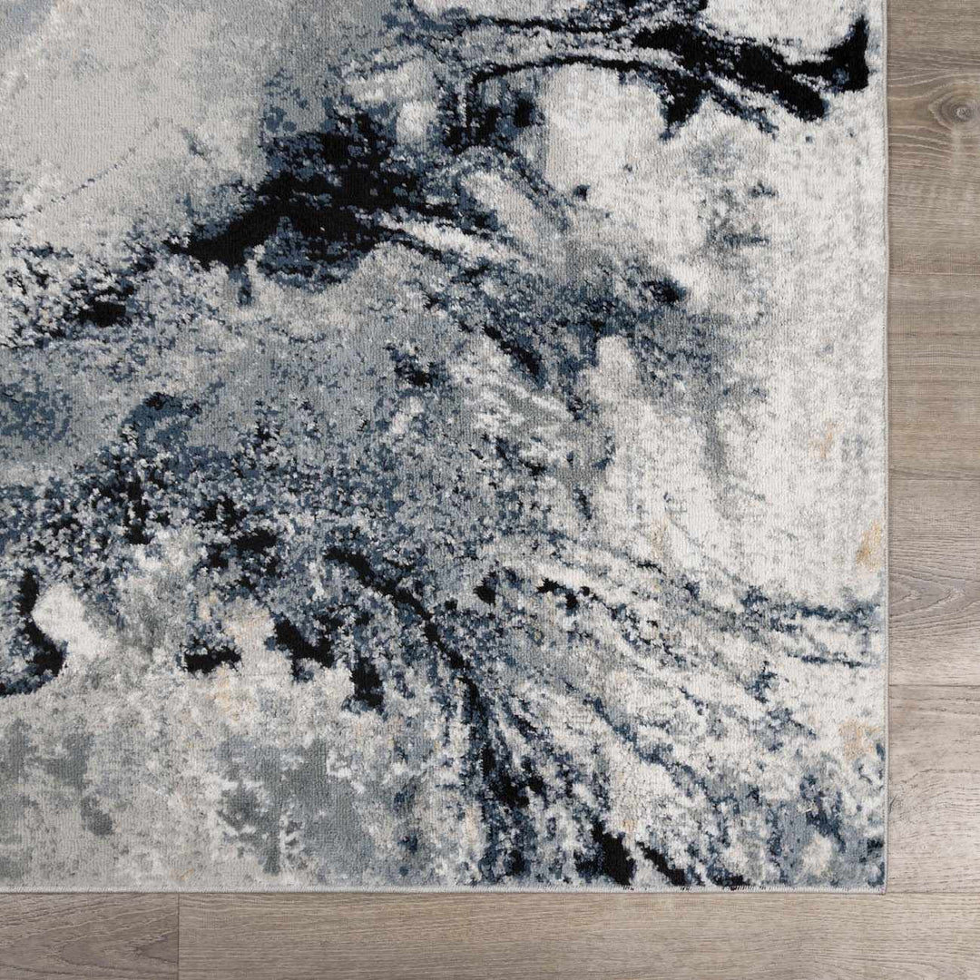 Kirkland Contemporary Style Dark Blue Marble Rug - The Rug Decor