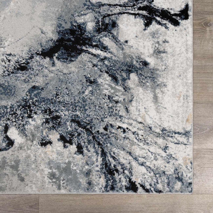 Kirkland Contemporary Style Dark Blue Marble Rug - The Rug Decor