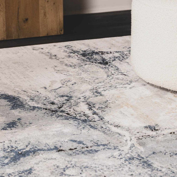 Kirkland Contemporary Style Dark Blue Marble Rug - The Rug Decor
