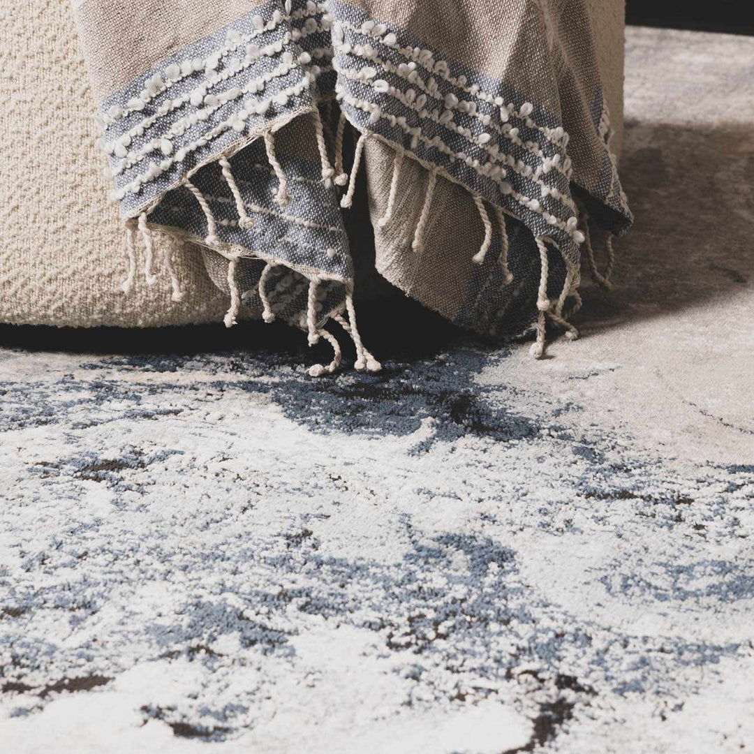Kirkland Contemporary Style Dark Blue Marble Rug - The Rug Decor