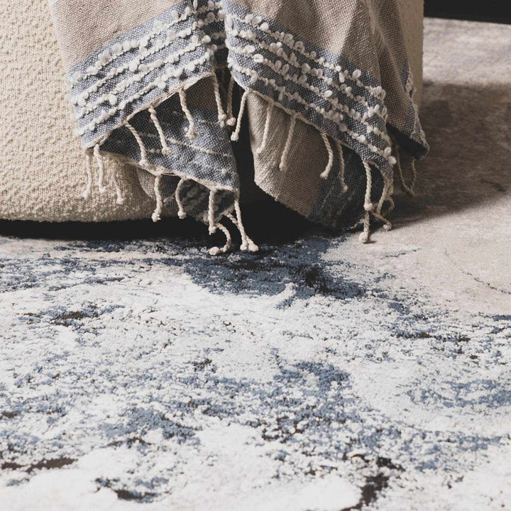 Kirkland Contemporary Style Dark Blue Marble Rug - The Rug Decor