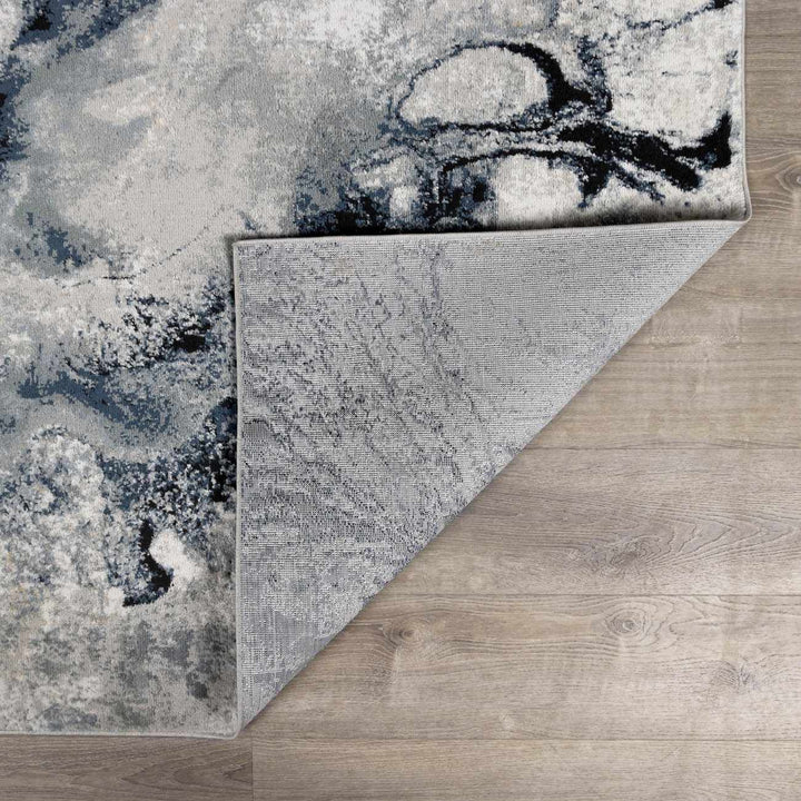 Kirkland Contemporary Style Dark Blue Marble Rug - The Rug Decor