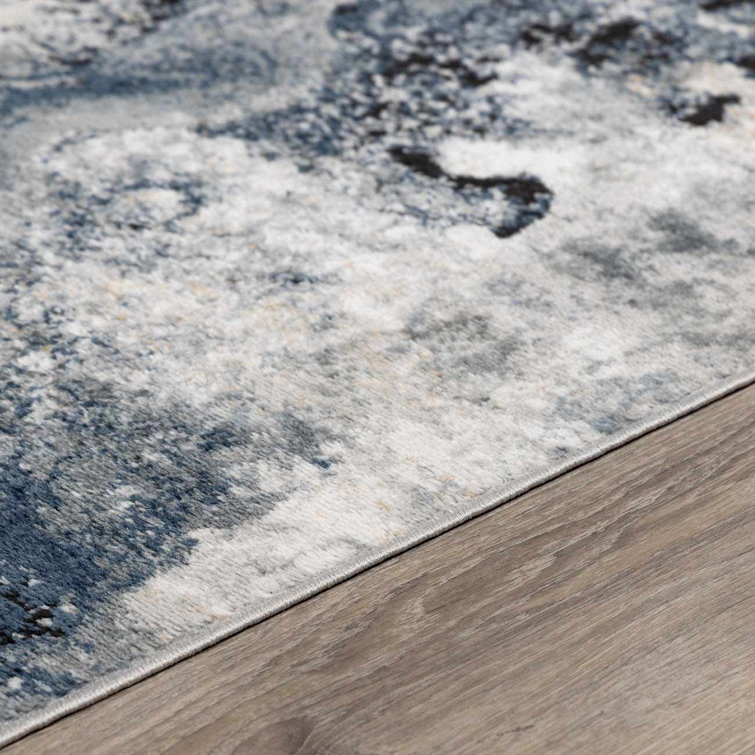 Kirkland Contemporary Style Dark Blue Marble Rug - The Rug Decor