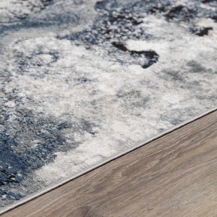 Kirkland Contemporary Style Dark Blue Marble Rug - The Rug Decor