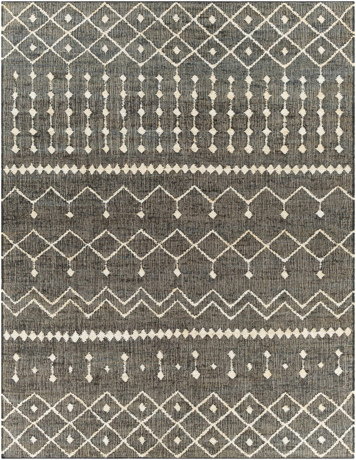 Kirton Modern Geometrical Ivory And Charcoal Hand Woven Area Rug