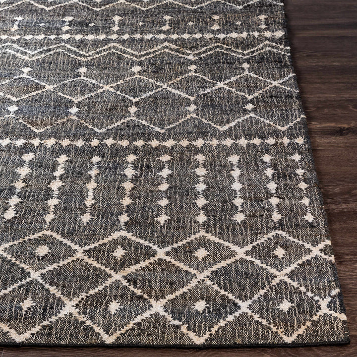 Kirton Modern Geometrical Ivory And Charcoal Hand Woven Area Rug