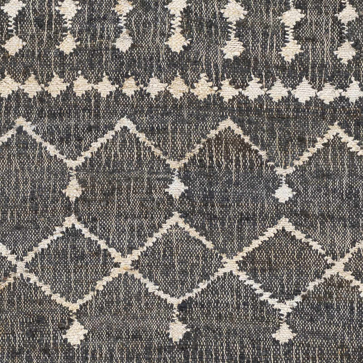 Kirton Modern Geometrical Ivory And Charcoal Hand Woven Area Rug