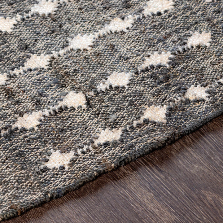 Kirton Modern Geometrical Ivory And Charcoal Hand Woven Area Rug