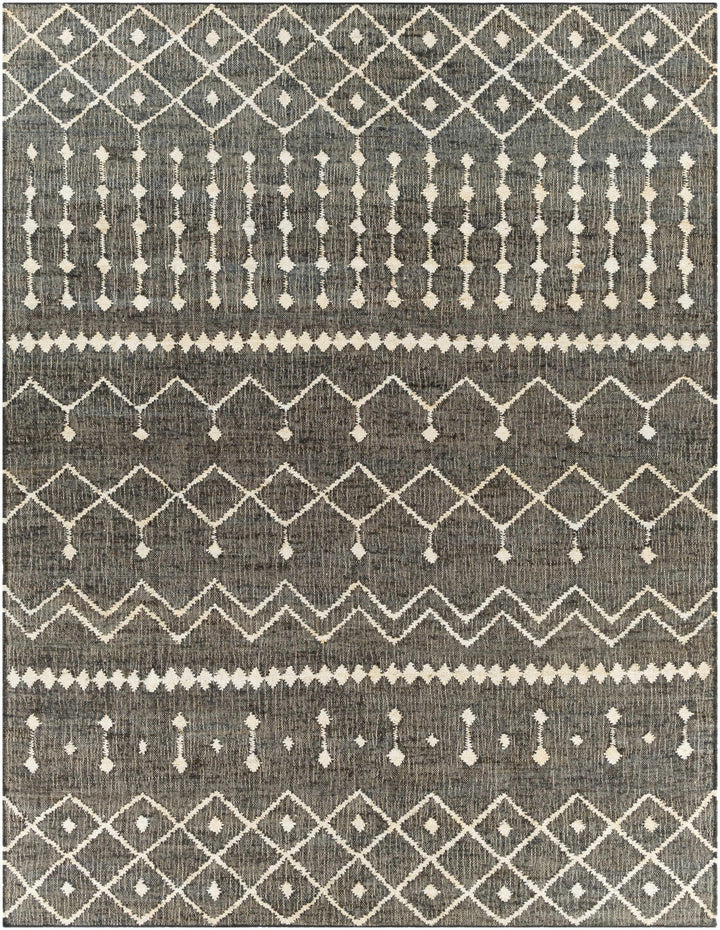Kirton Modern Geometrical Ivory And Charcoal Hand Woven Area Rug - The Rug Decor