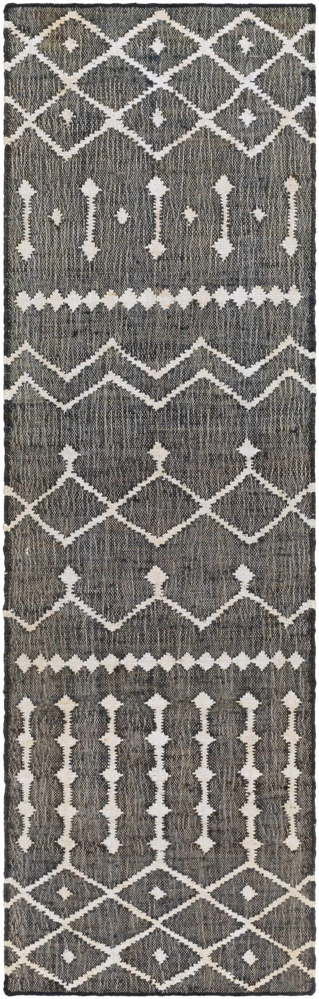 Kirton Modern Geometrical Ivory And Charcoal Hand Woven Area Rug - The Rug Decor