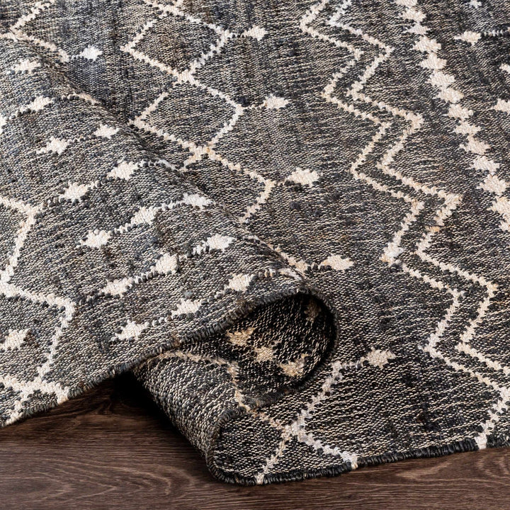 Kirton Modern Geometrical Ivory And Charcoal Hand Woven Area Rug - The Rug Decor