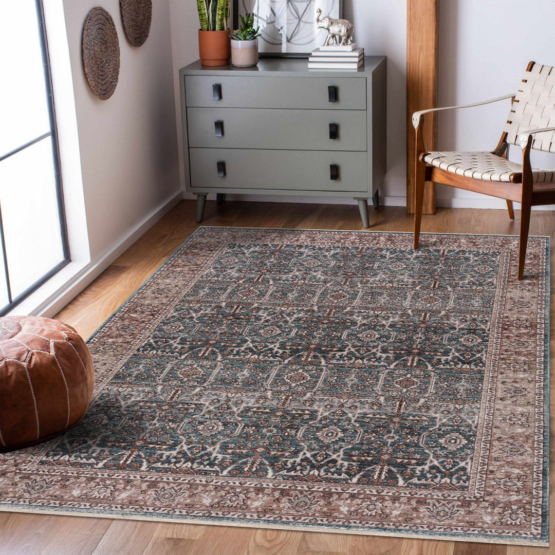 Kitango Traditional Charcoal And Brown Area Rug - The Rug Decor