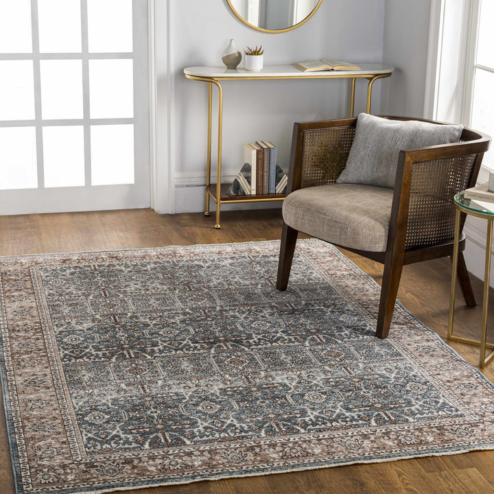 Kitango Traditional Charcoal And Brown Area Rug - The Rug Decor