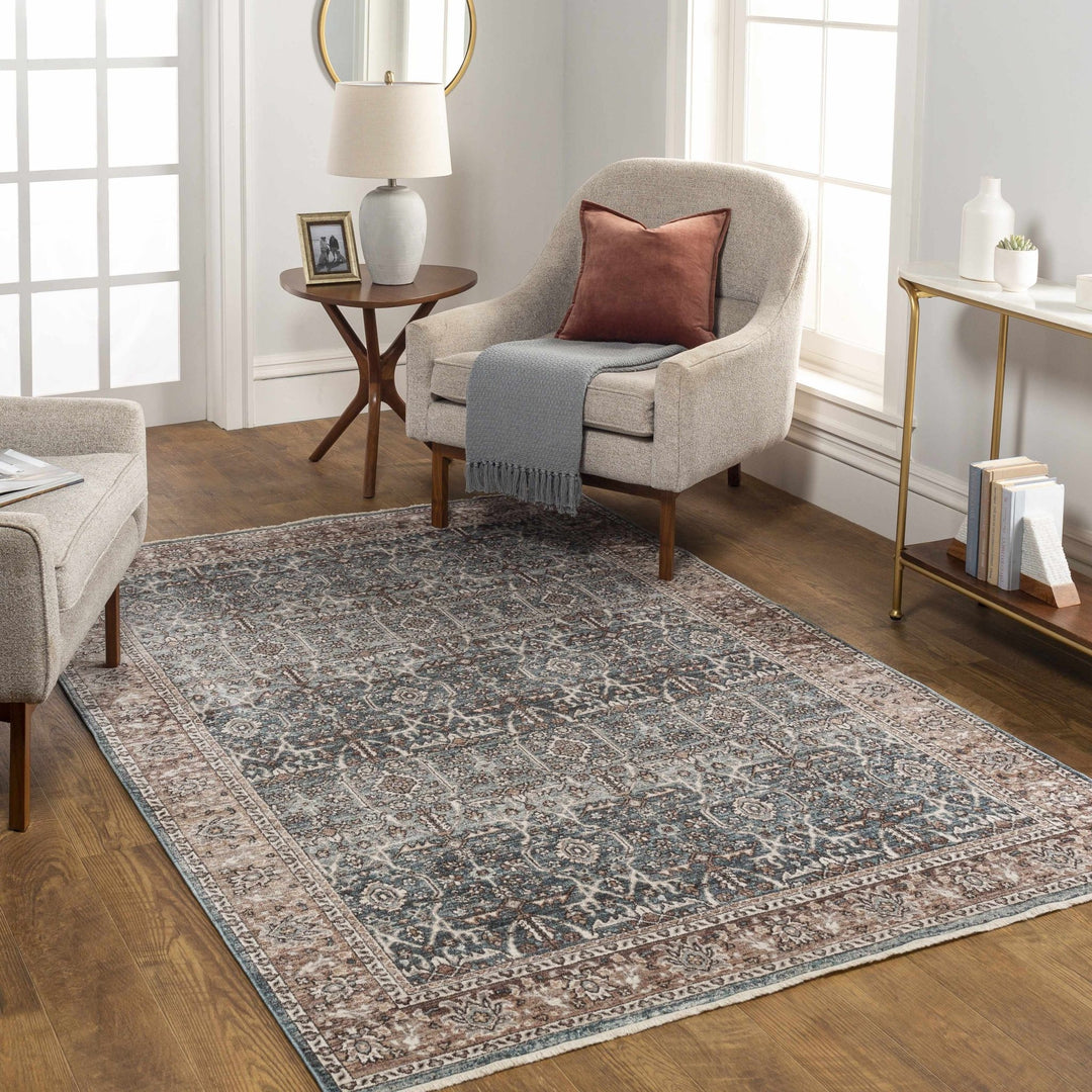 Kitango Traditional Charcoal And Brown Area Rug - The Rug Decor