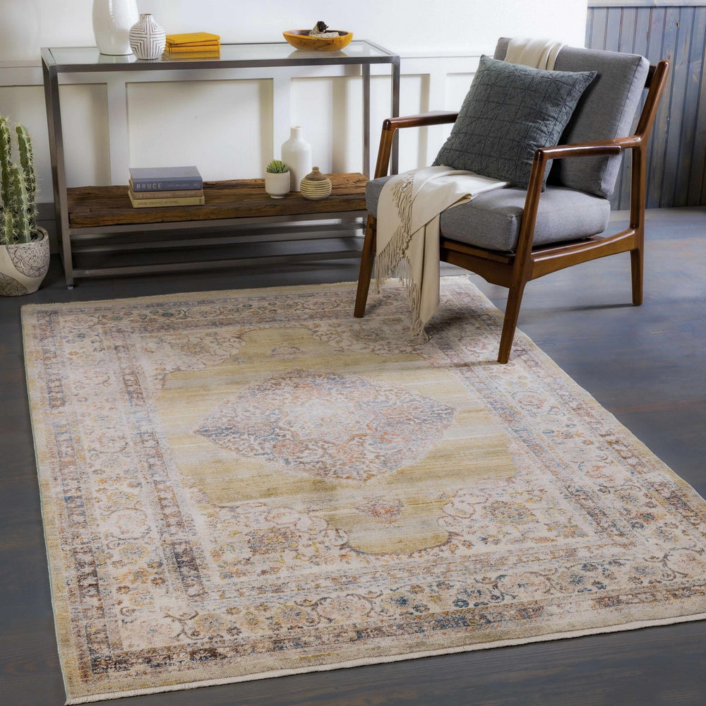 Klahanie Traditional Style Gold And Beige Area Rug - The Rug Decor