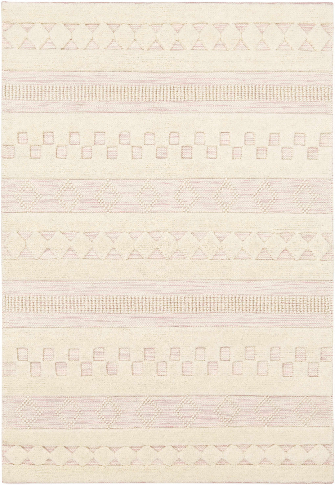 Knapp Modern Style Ivory Hand Woven Wool Area Rug