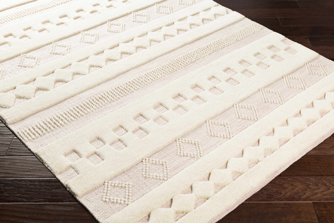 Knapp Modern Style Ivory Hand Woven Wool Area Rug