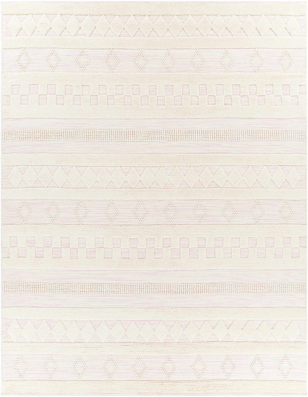 Knapp Modern Style Ivory Hand Woven Wool Area Rug