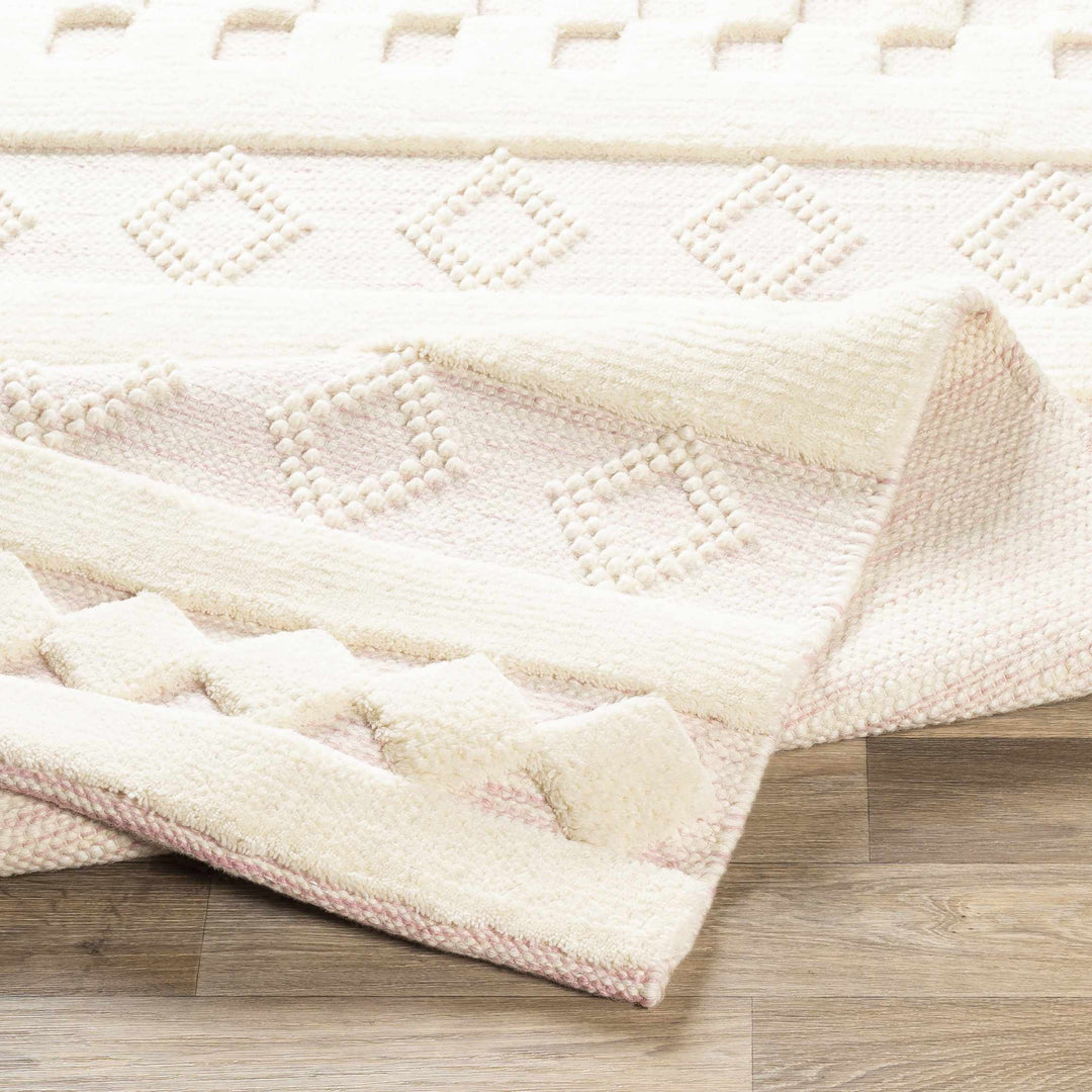 Knapp Modern Style Ivory Hand Woven Wool Area Rug