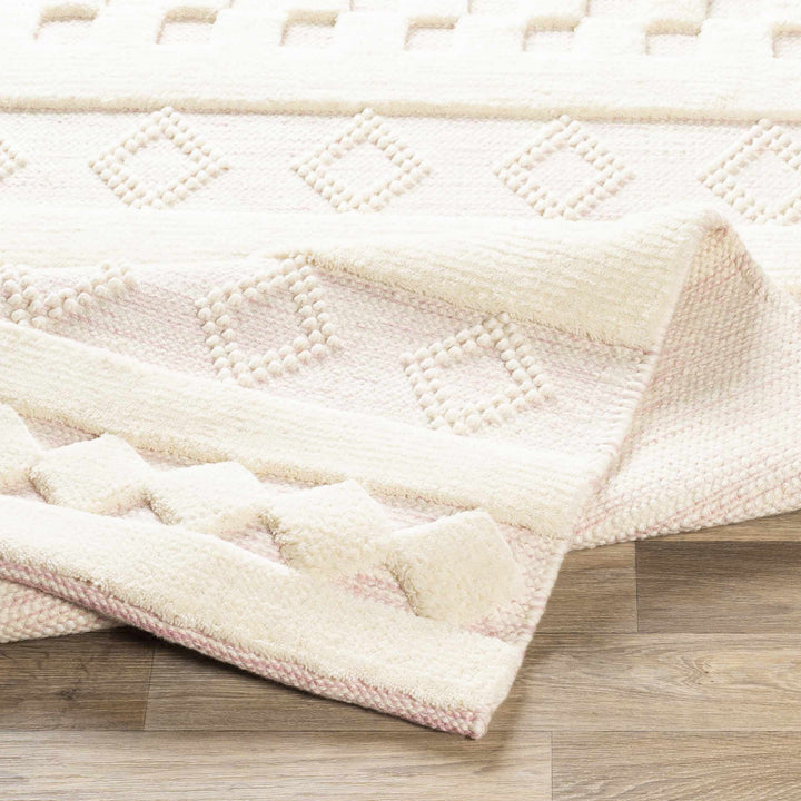 Knapp Modern Style Ivory Hand Woven Wool Area Rug