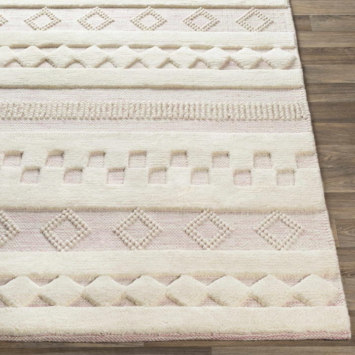 Knapp Modern Style Ivory Hand Woven Wool Area Rug