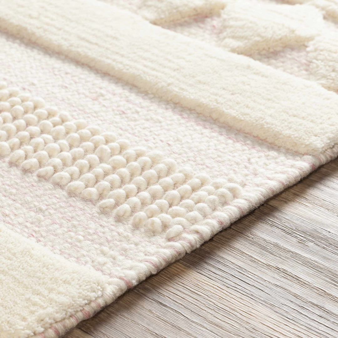 Knapp Modern Style Ivory Hand Woven Wool Area Rug